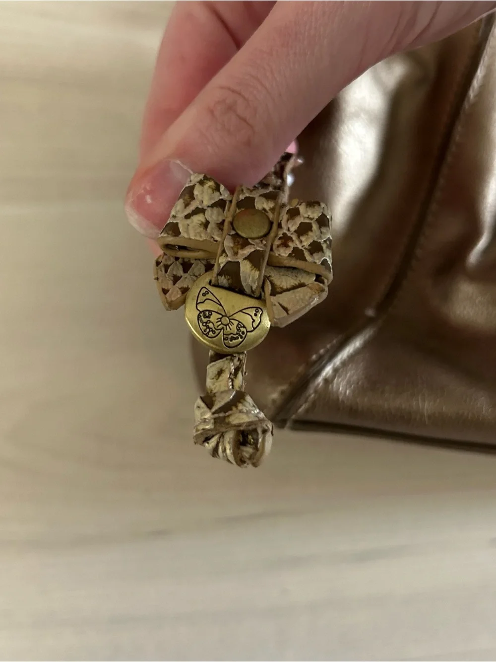 liz claiborne embroidered butterfly mini bag